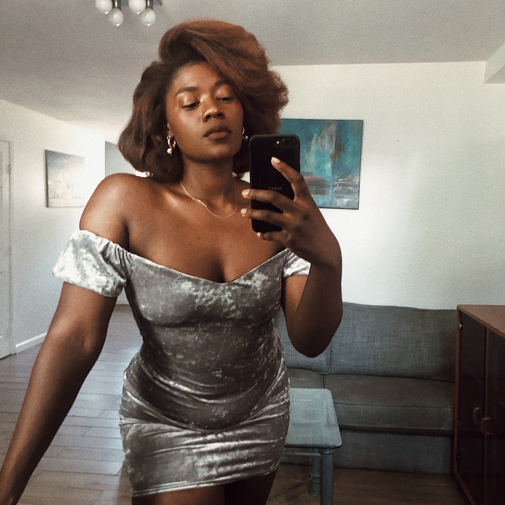 ASOS Gray Bardot vintage dress HOLIDAY SALE